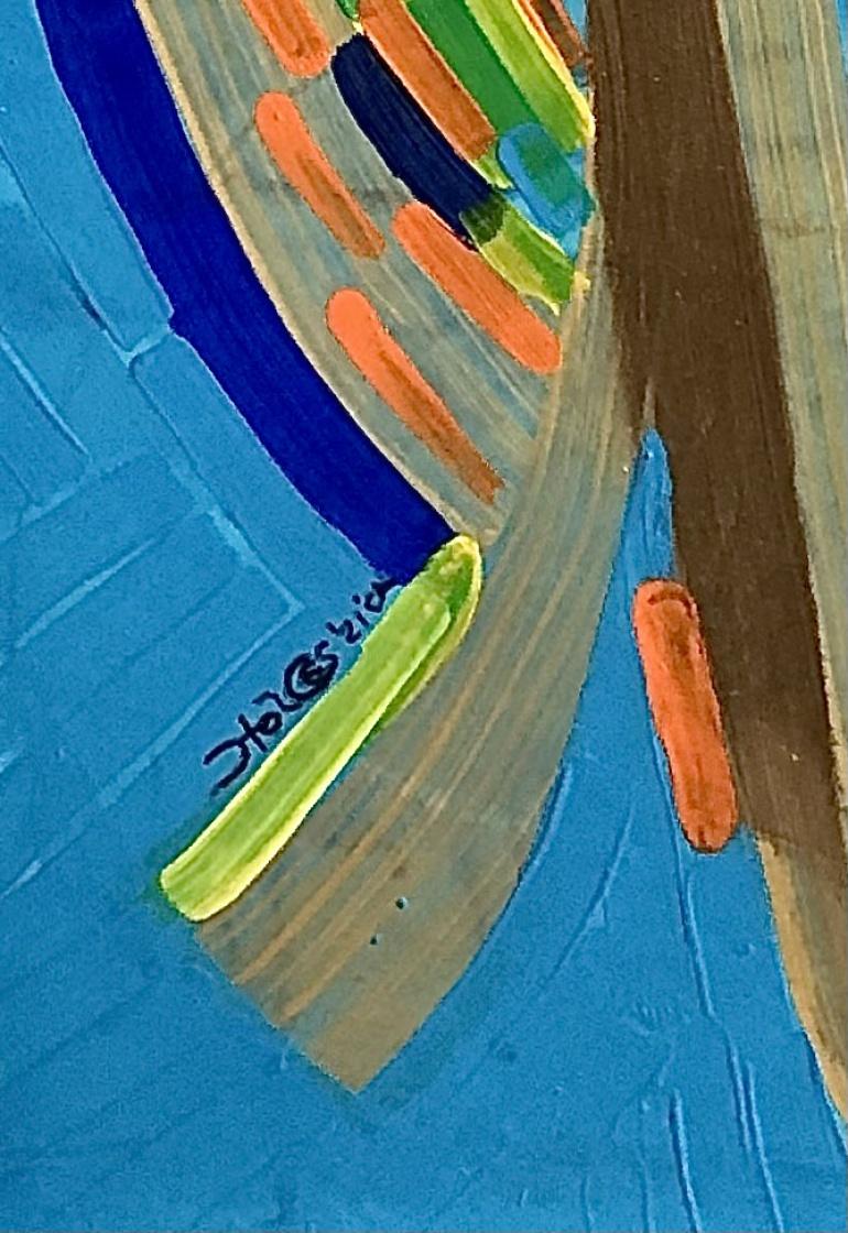 Colibrí dorado - Mixed Media Art Contemporáneo de Bernard Hoyes