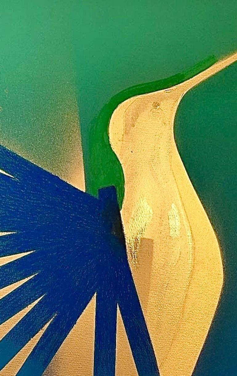 Questa composizione è ispirata all'Artistics Commissioned
Sculture. Colibrì stilizzato attraverso forme geometriche che indicano lo spazio,
form A e linee.