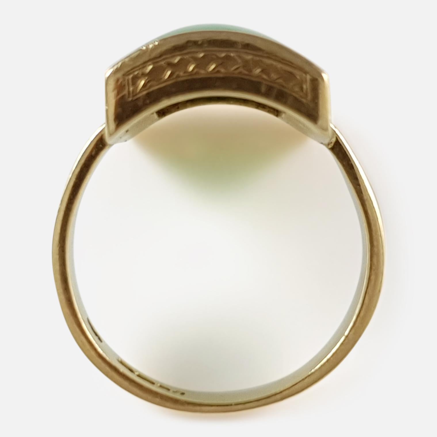 Women's Bernard Instone 18 Karat Yellow Gold Apple Green Jade Ring