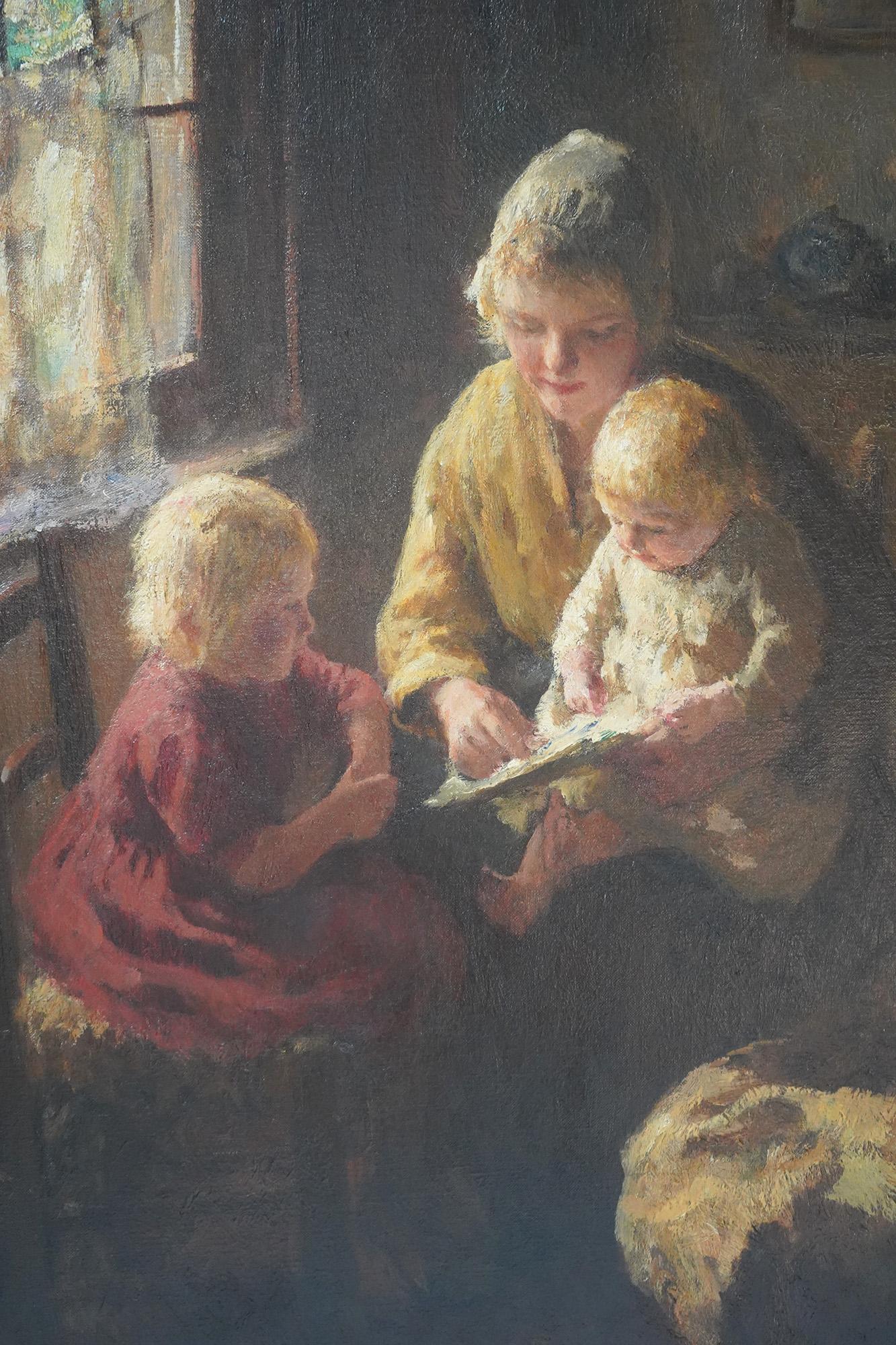 The Reading Lesson - Painting by Bernard Jean Corneille Pothast