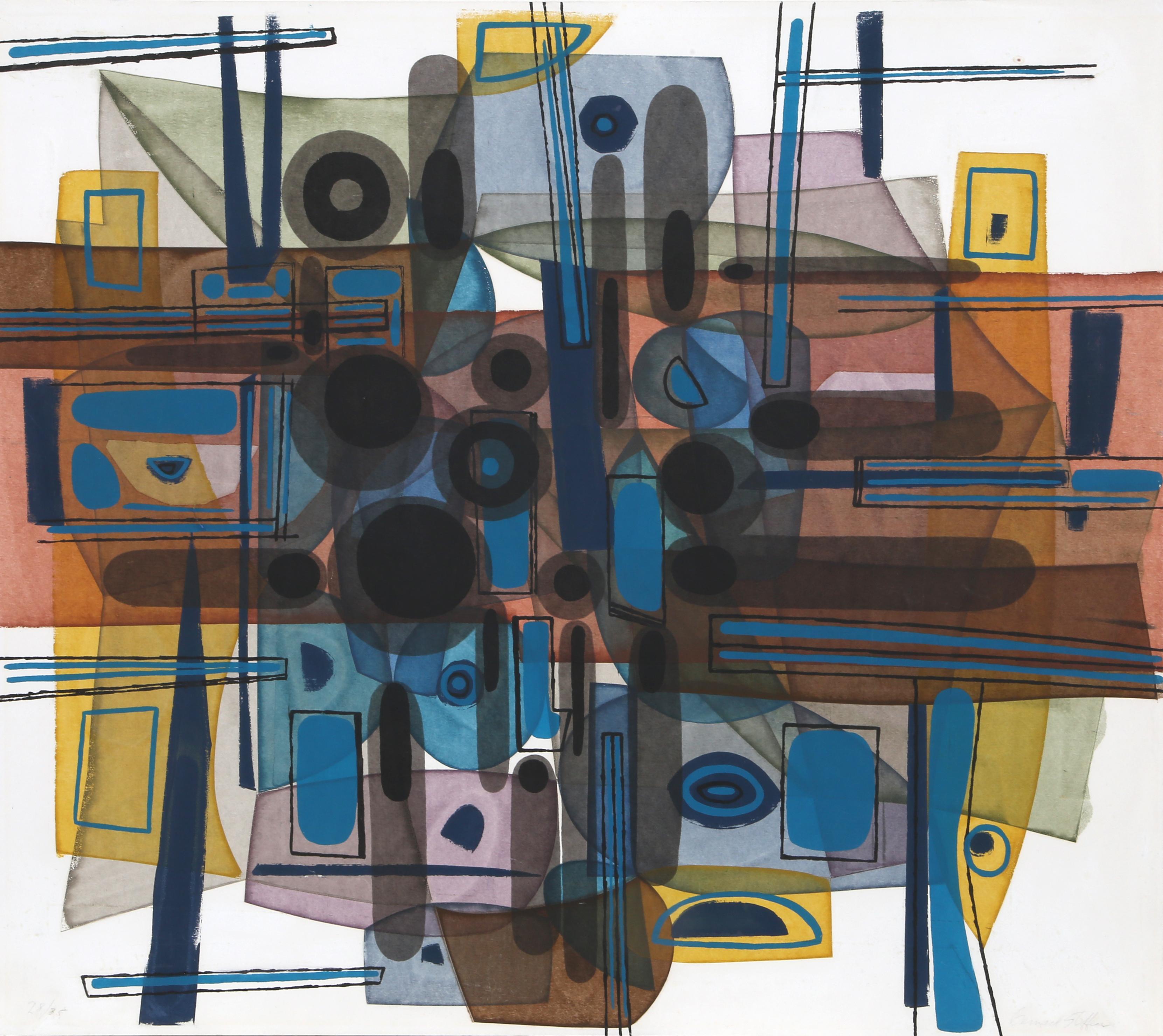Steffen, Bernard Joseph Abstract Print - Abstract Composition, Silkscreen by Bernard Joseph Steffen