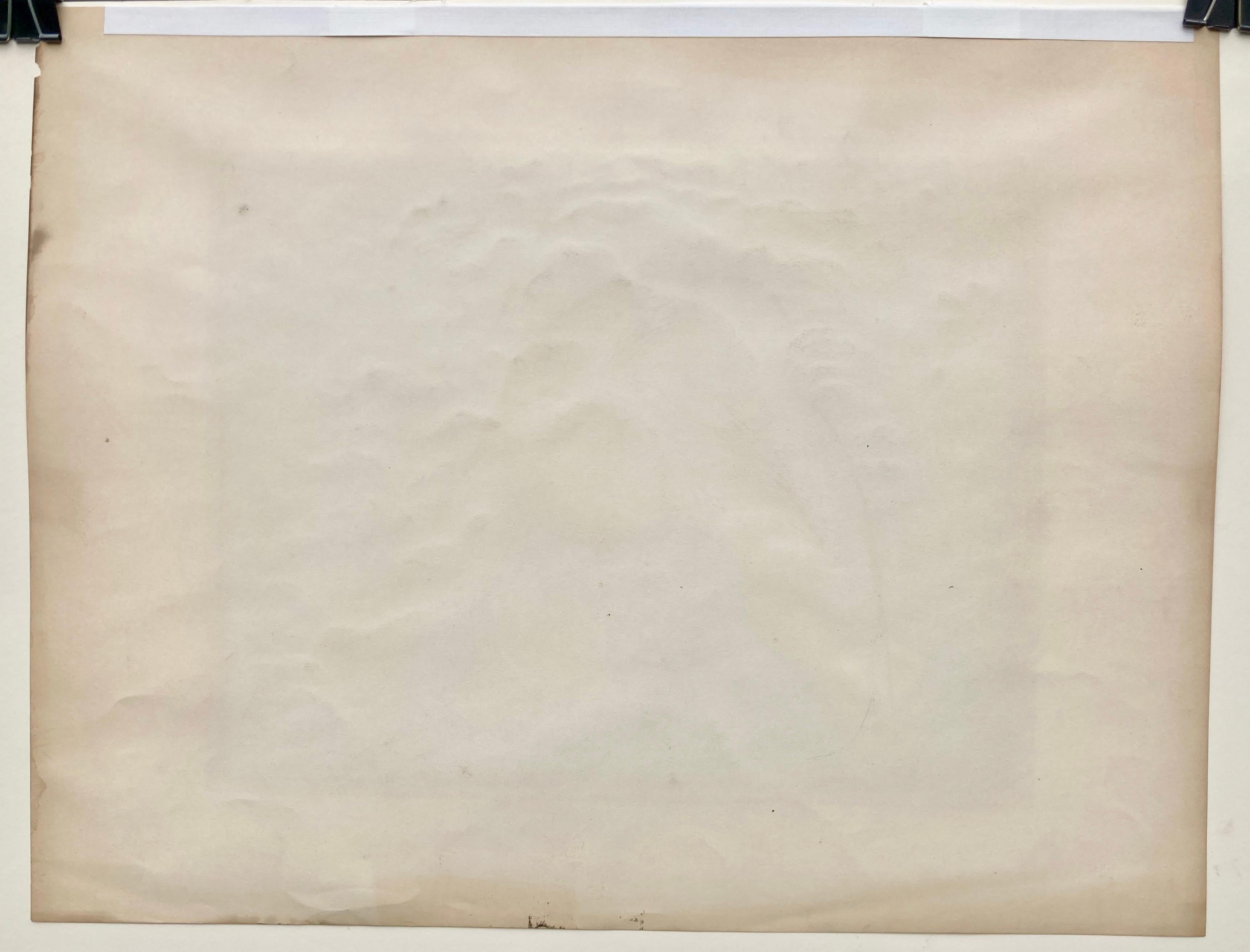 PULLING CORN (FODDER HOPPER)  - Scarce Print! - Gray Landscape Print by Steffen, Bernard Joseph