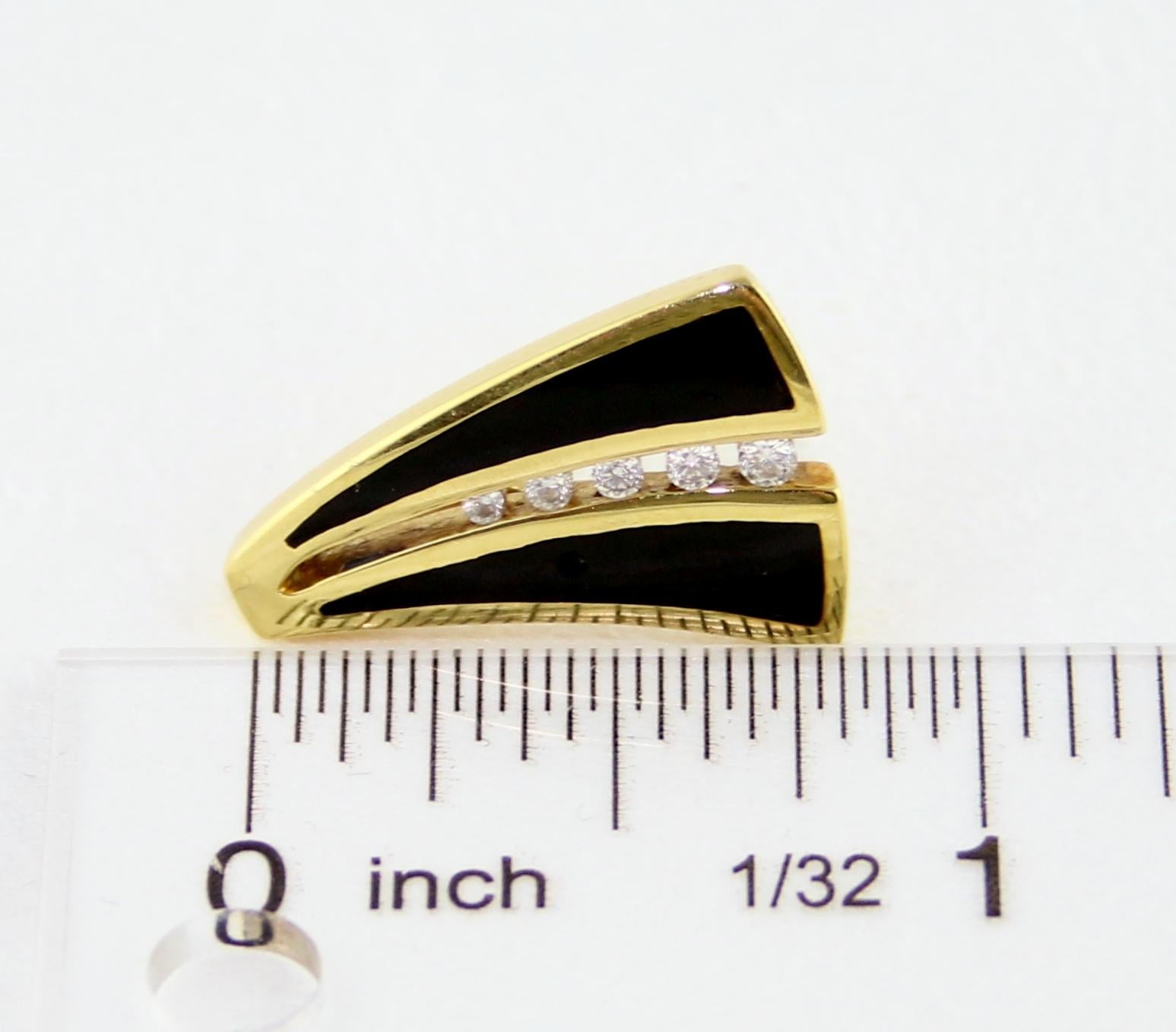 Round Cut Bernard K. Passman Black Coral and Diamonds Gold Pendant Necklace
