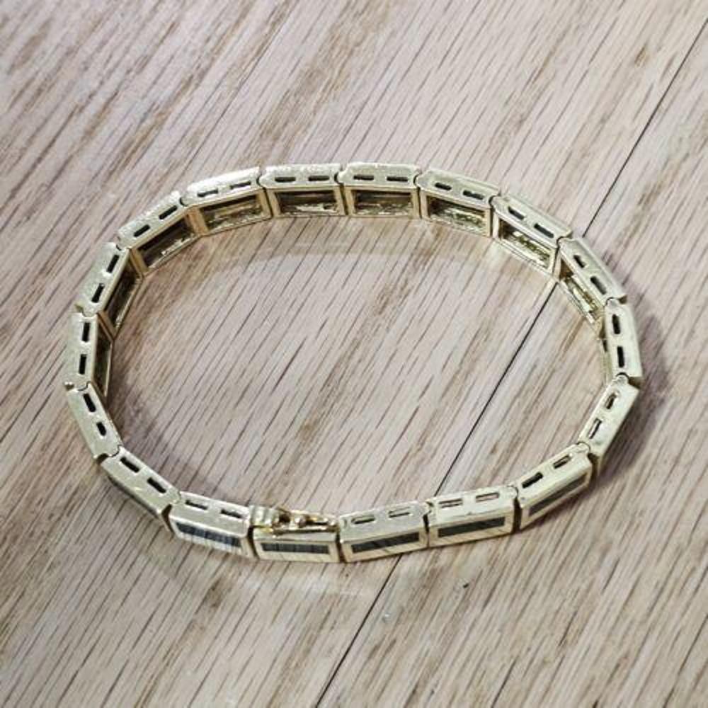 Bernard K Passman Armband Schwarze Koralle 18k Gold 7,75