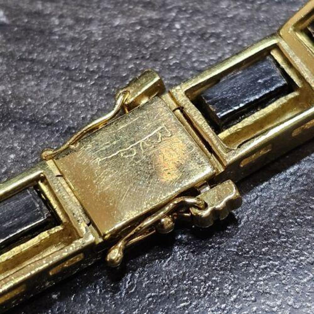 Bernard K Passman Armband Schwarze Koralle 18k Gold 7,75