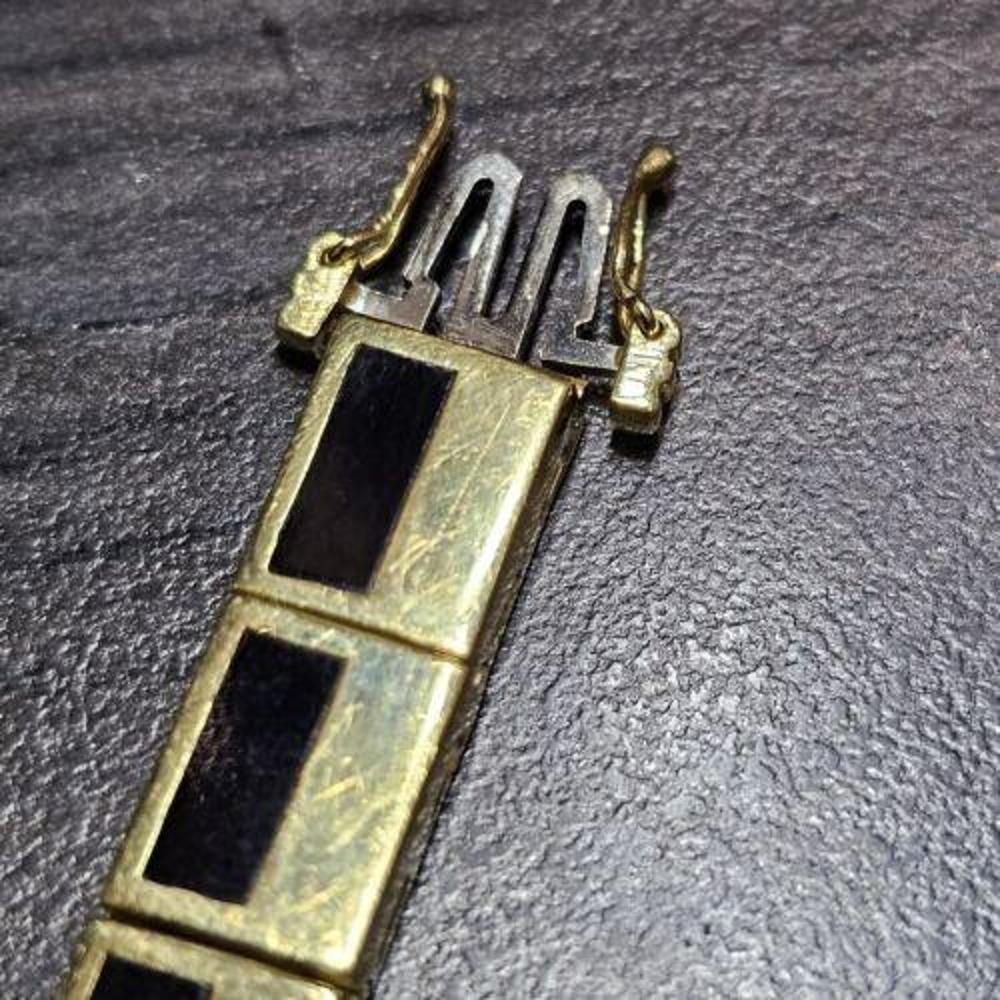 Bernard K Passman Armband Schwarze Koralle 18k Gold 7,75
