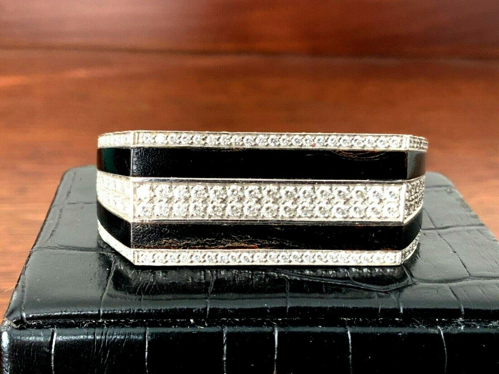 Bernard K Passman Platinum Diamond and Black Coral Two Finger Ring 8 Carat, 2012 5