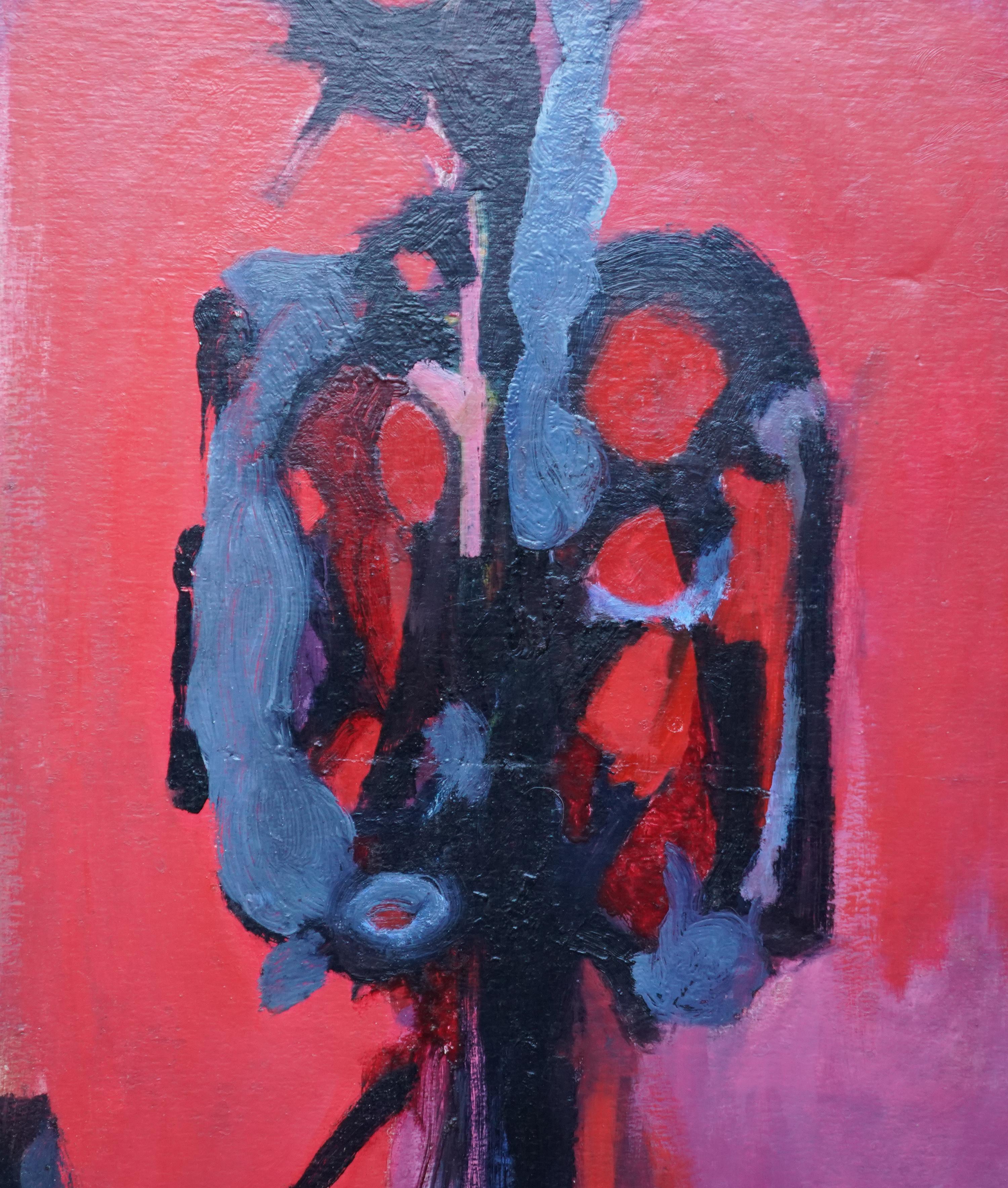 Red Abstract, London 1955 - Ölgemälde des britischen abstrakten Expressionismus (Abstrakter Expressionismus), Painting, von Bernard Kay