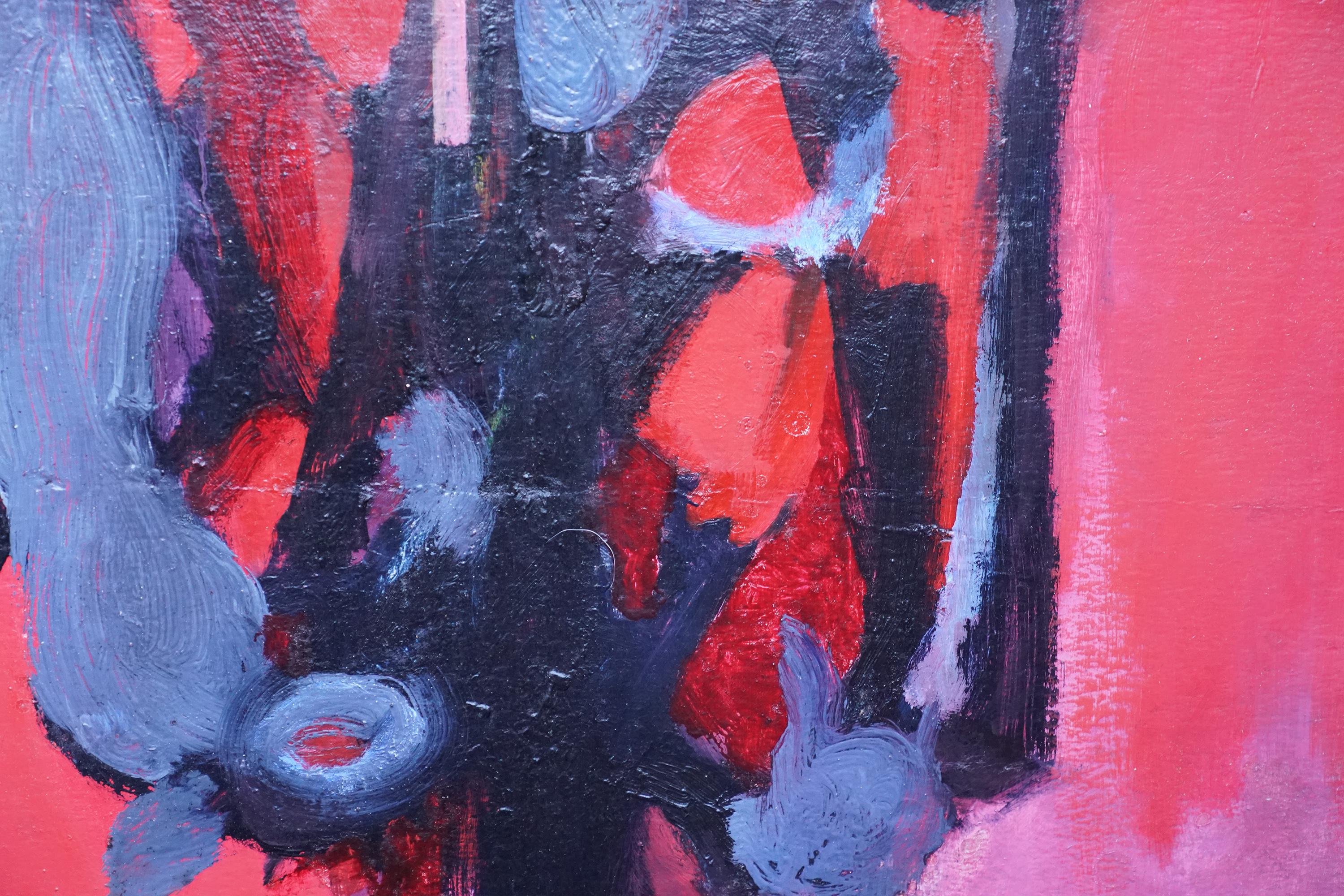 Red Abstract, London 1955 - British Abstract Expressionist art oil painting For Sale 1