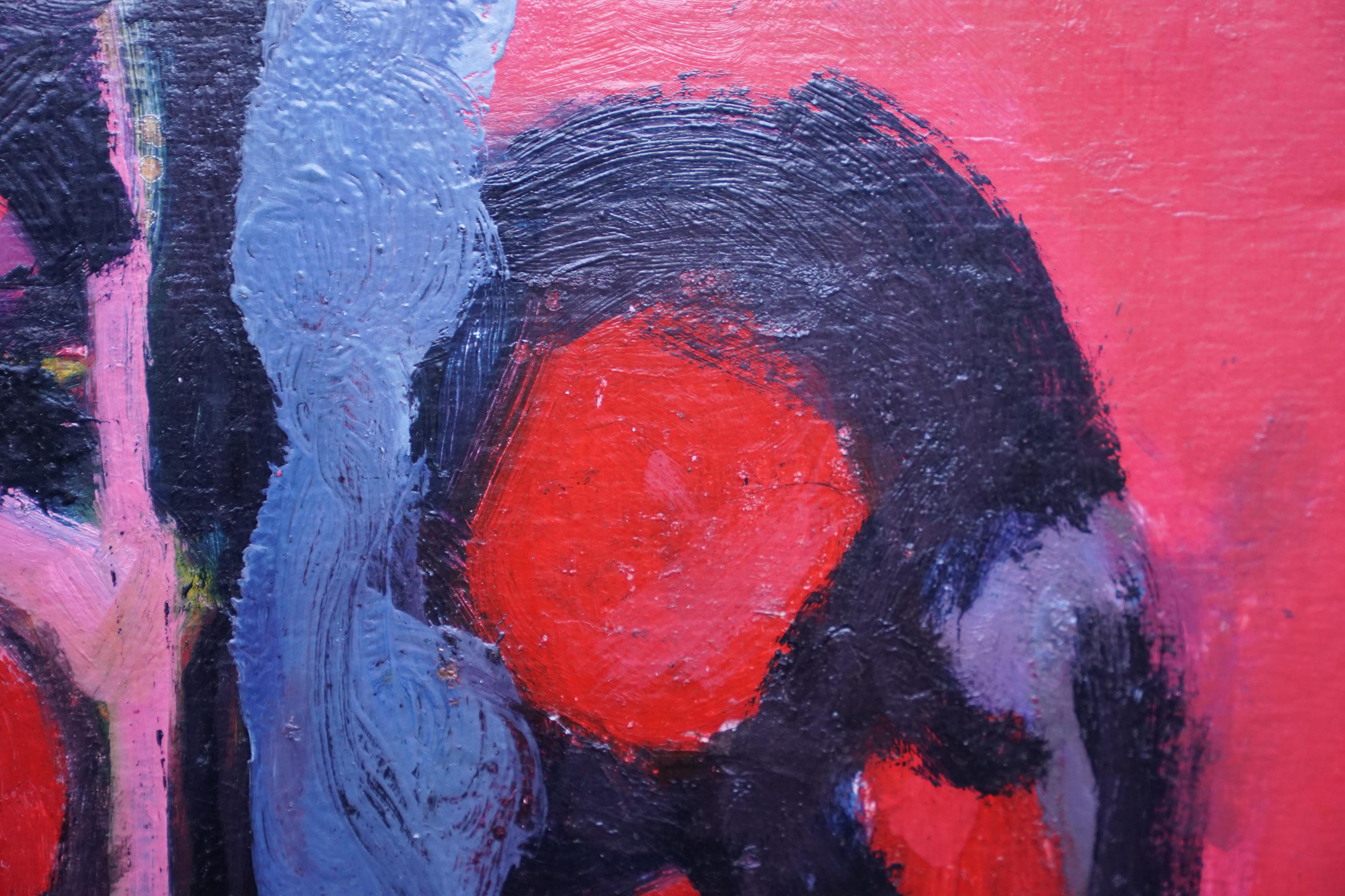 Red Abstract, London 1955 - Ölgemälde des britischen abstrakten Expressionismus im Angebot 4