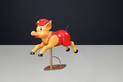 Bernard Kindt Three Piglets Carousel Sculpture, Polychrome Wood, c. 1960