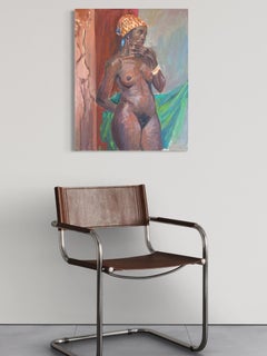 „Akt Nr. 4“ von Bernard Krigstein – Figuratives weibliches Aktgemälde – Realismus-Gemälde