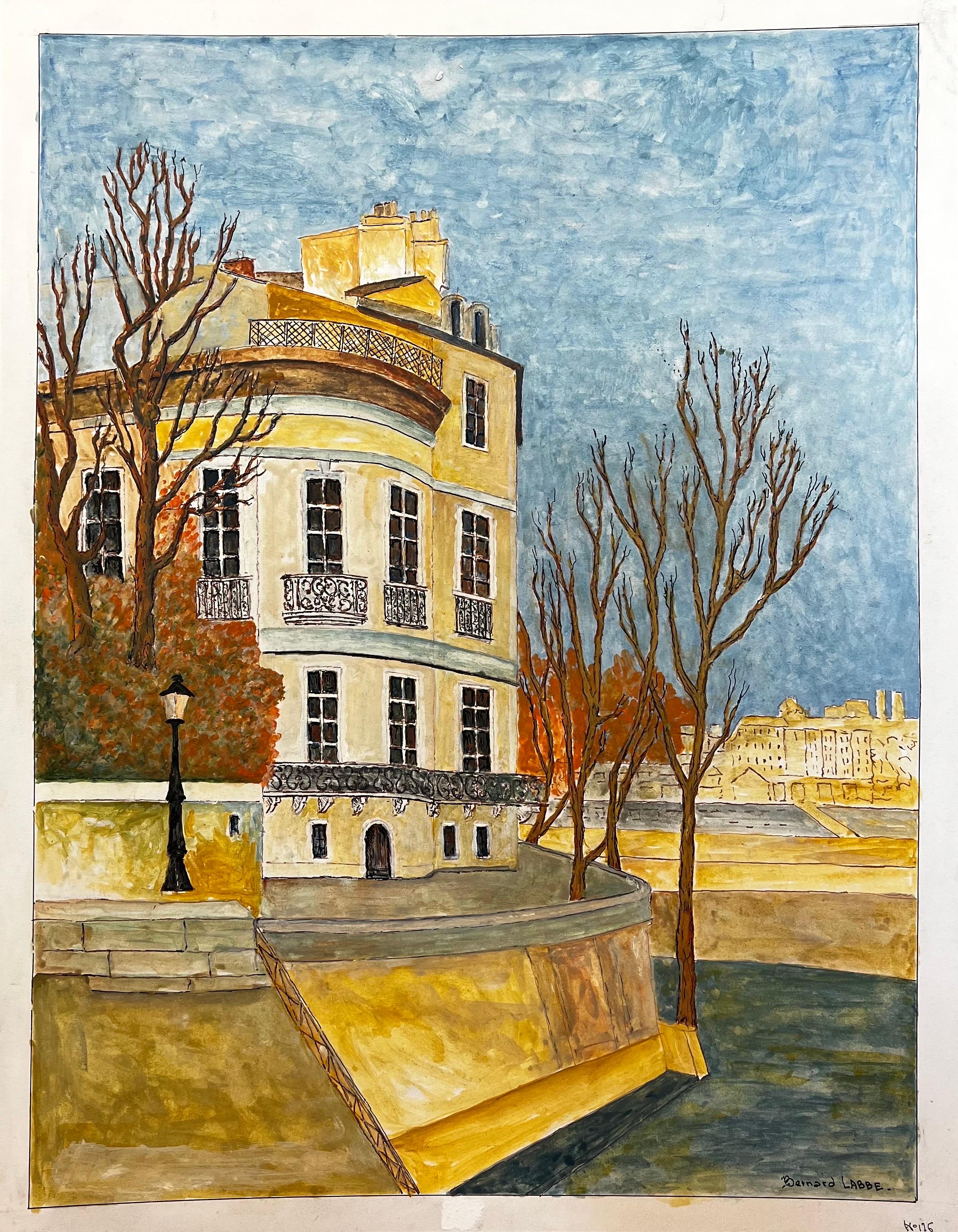 1950's Big Modernist/ Cubist Painting - Parisian Apartment  - Art by Bernard Labbe