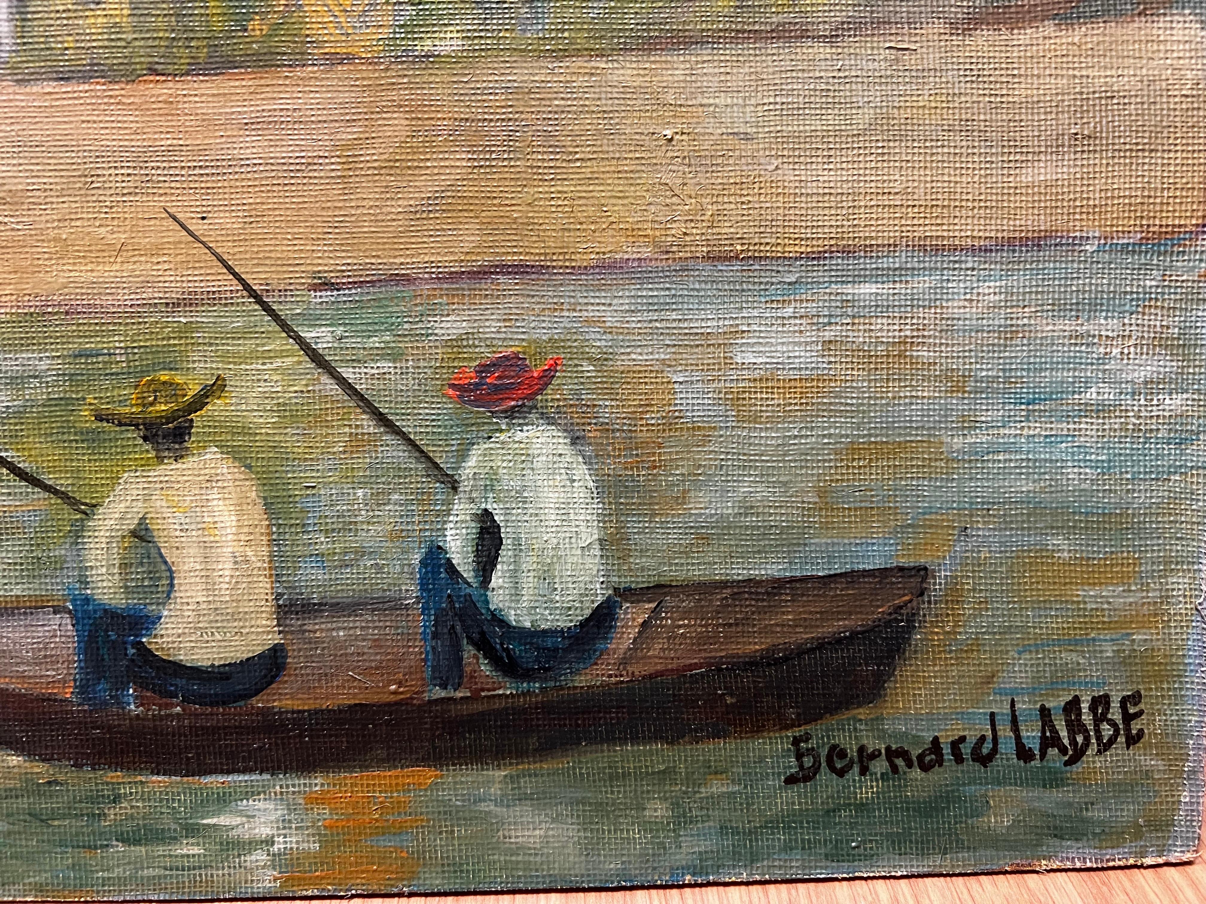 1950's Big Modernist/ Cubist Painting - The Two Fishermen 2