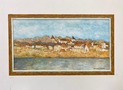 Quadro cubista/modernista francese degli anni '50 - Case francesi su Hill
