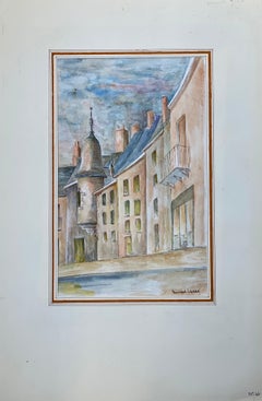 Quadro cubista/modernista francese del 1950 firmato - Alti edifici francesi