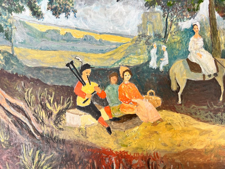 Bernard Labbe - 1950's Modernist/ Cubist Painting - Busy Figures In ...