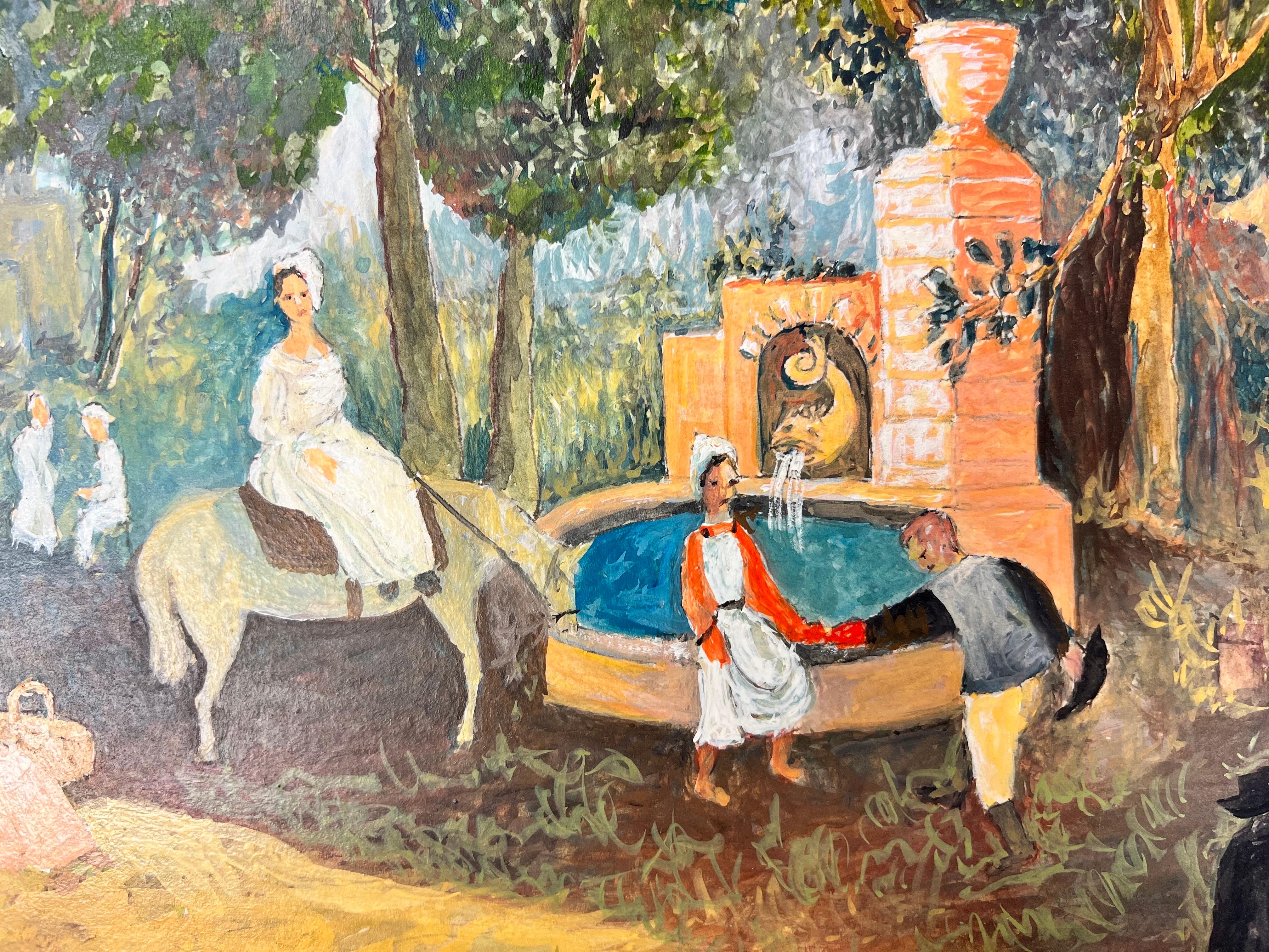 Paisaje francés
de Bernard Labbe (French mid 20th century)
gouache original sobre papel pegado en cartulina
tamaño: 18 x 25 pulgadas
estado: muy bueno y listo para ser disfrutado

procedencia: atelier/estudio del artista, Francia (verso estampado)