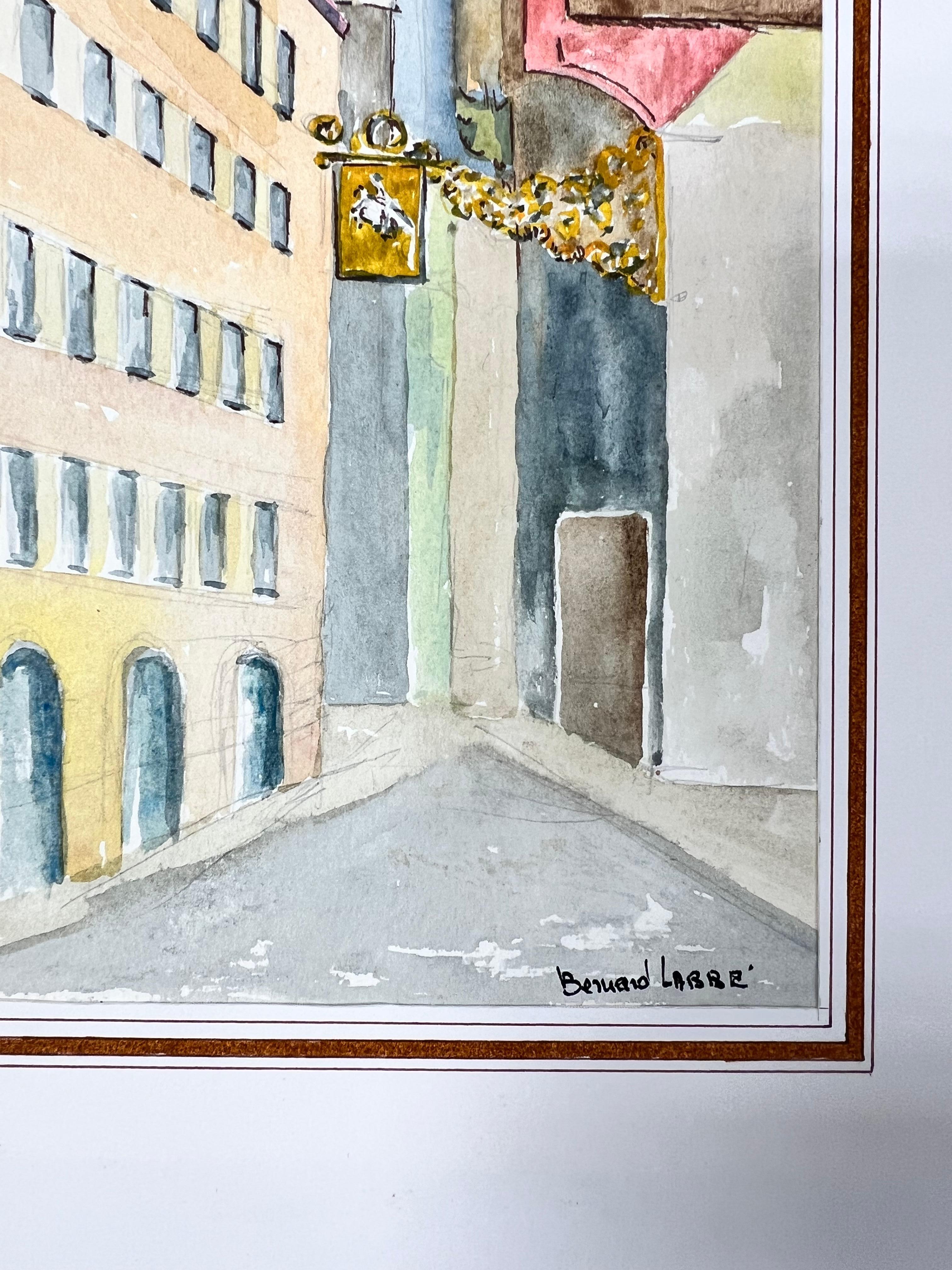 1950's Modernist/ Cubist Painting - Down The French Streets For Sale 2