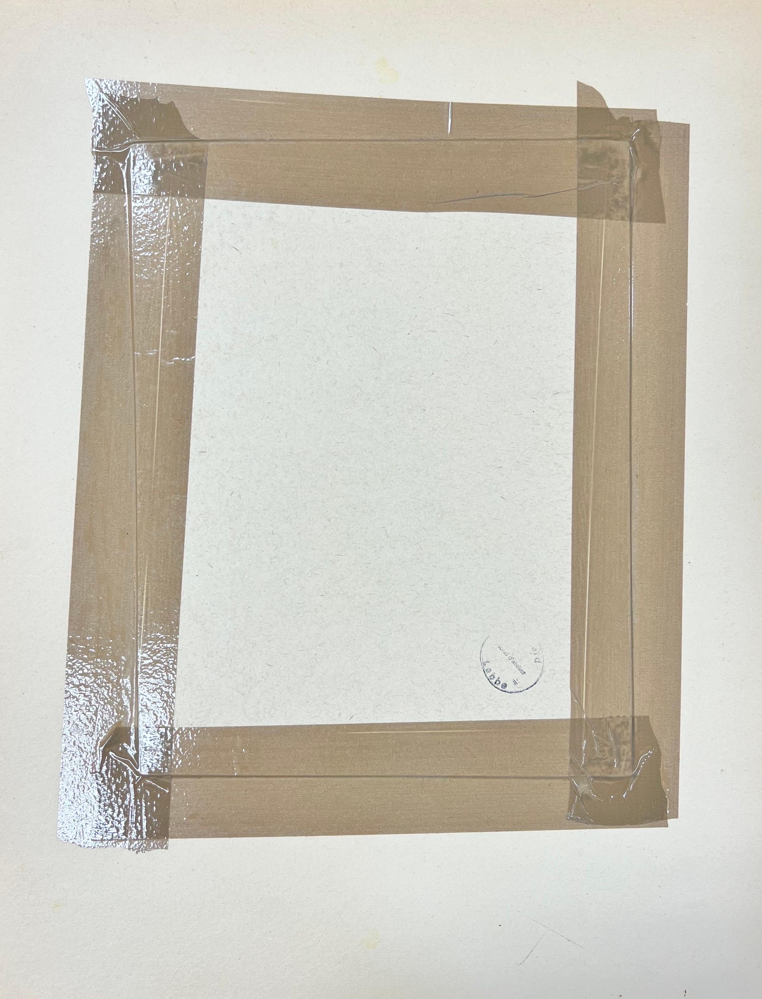 Peinture moderniste/ cubiste des années 1950 - Instrument de jeu de personnages parmi les oiseaux 4