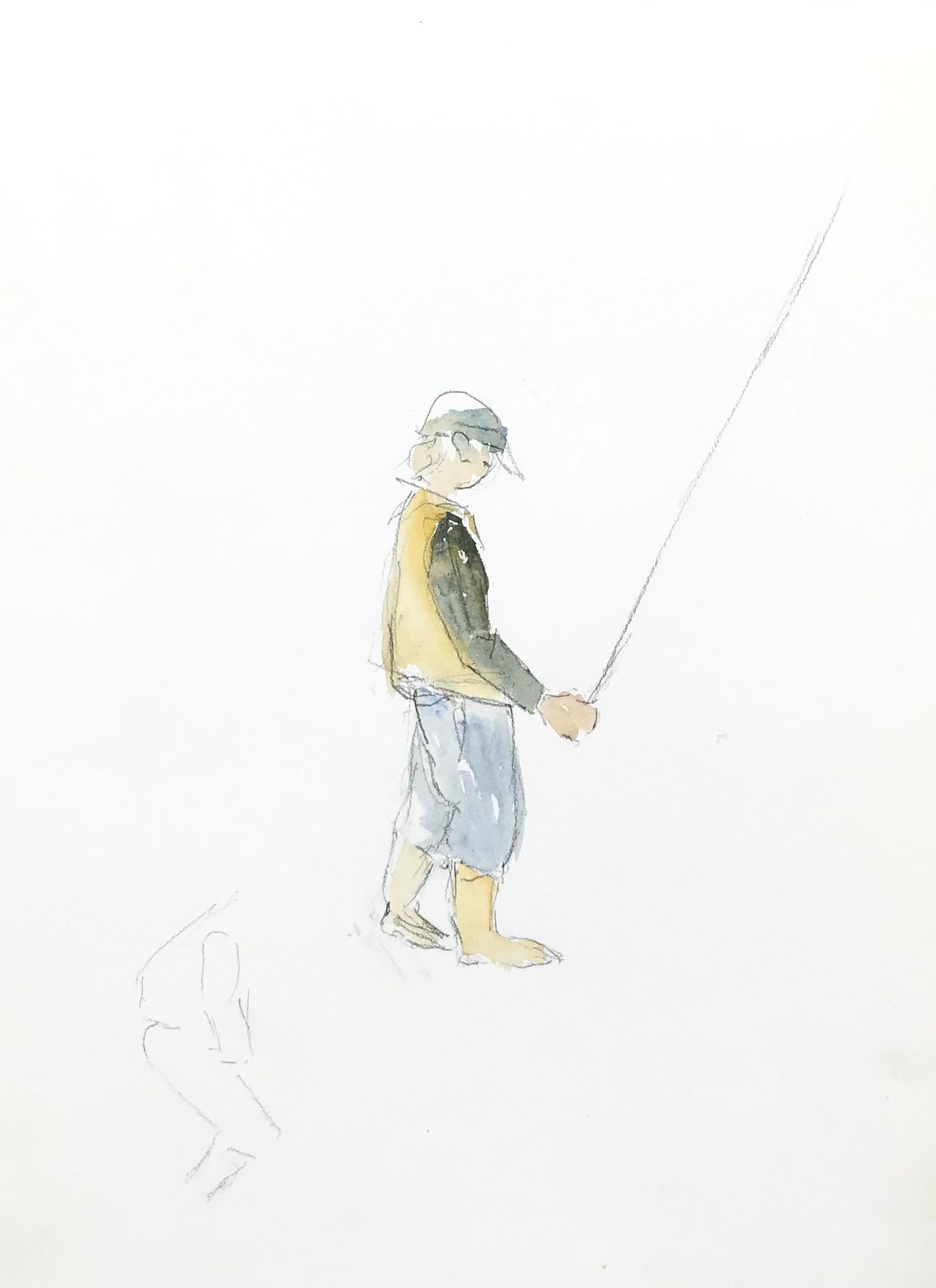 Bernard Labbe Still-Life - 1950's Modernist/ Cubist Painting - Fisherman and His Rod 