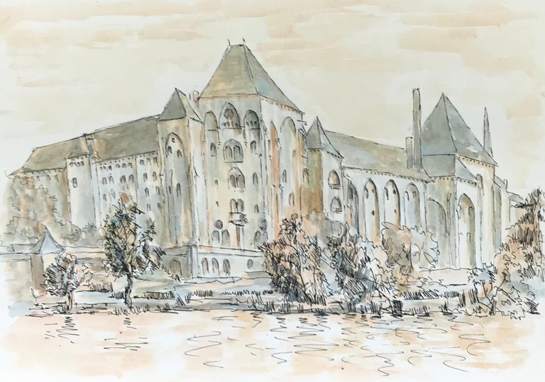 Bernard Labbe - 1950's Modernist/ Cubist Painting - French Chateau ...