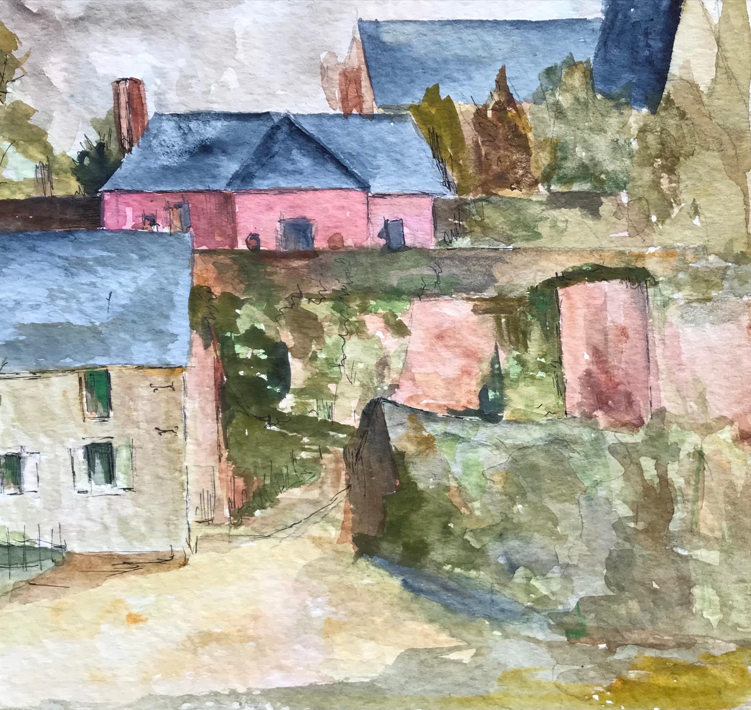 Bernard Labbe - 1950's Modernist/ Cubist Painting - French Houses Up ...