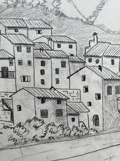 1950's Modernist/ Cubist Painting - French Town Landscape