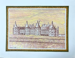 1950's Modernist/ Cubist Painting - Large French Chateau 