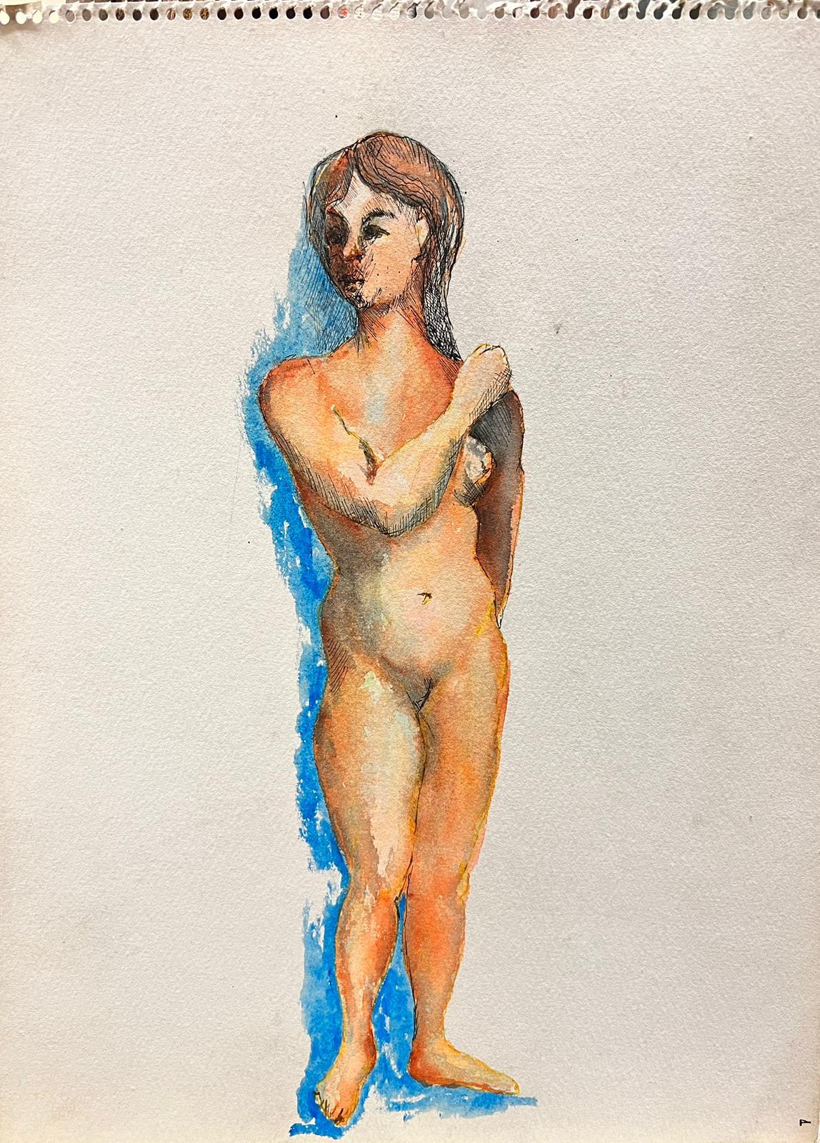 French Nude
by Bernard Labbe (French mid 20th century)
original gouache on paper
size: 14 x 10.5 inches
condition: very good and ready to be enjoyed

provenance: the artists atelier/ studio, France (stamped verso)