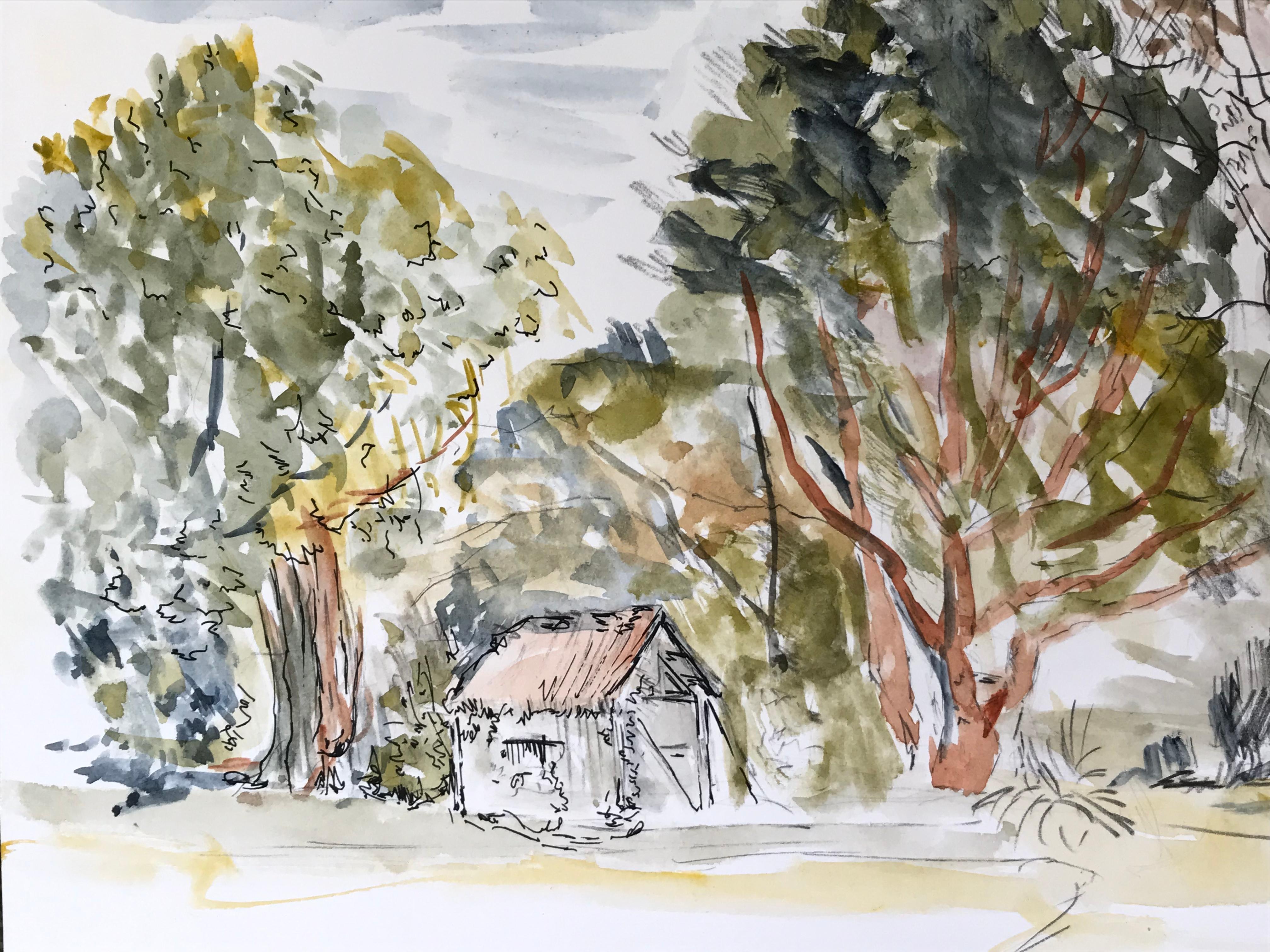 line and wash landscape