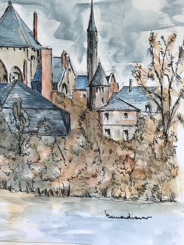 Bernard Labbe - 1950's Modernist/ Cubist Painting - The French River ...