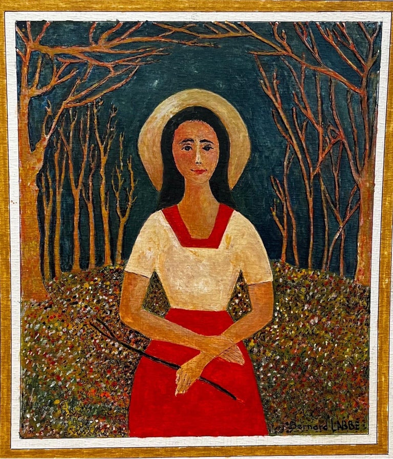 Bernard Labbe 1950's Modernist/ Cubist Painting The Girl In The