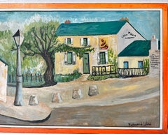 1950's Modernist/ Cubist Painting - View Of The French Pub