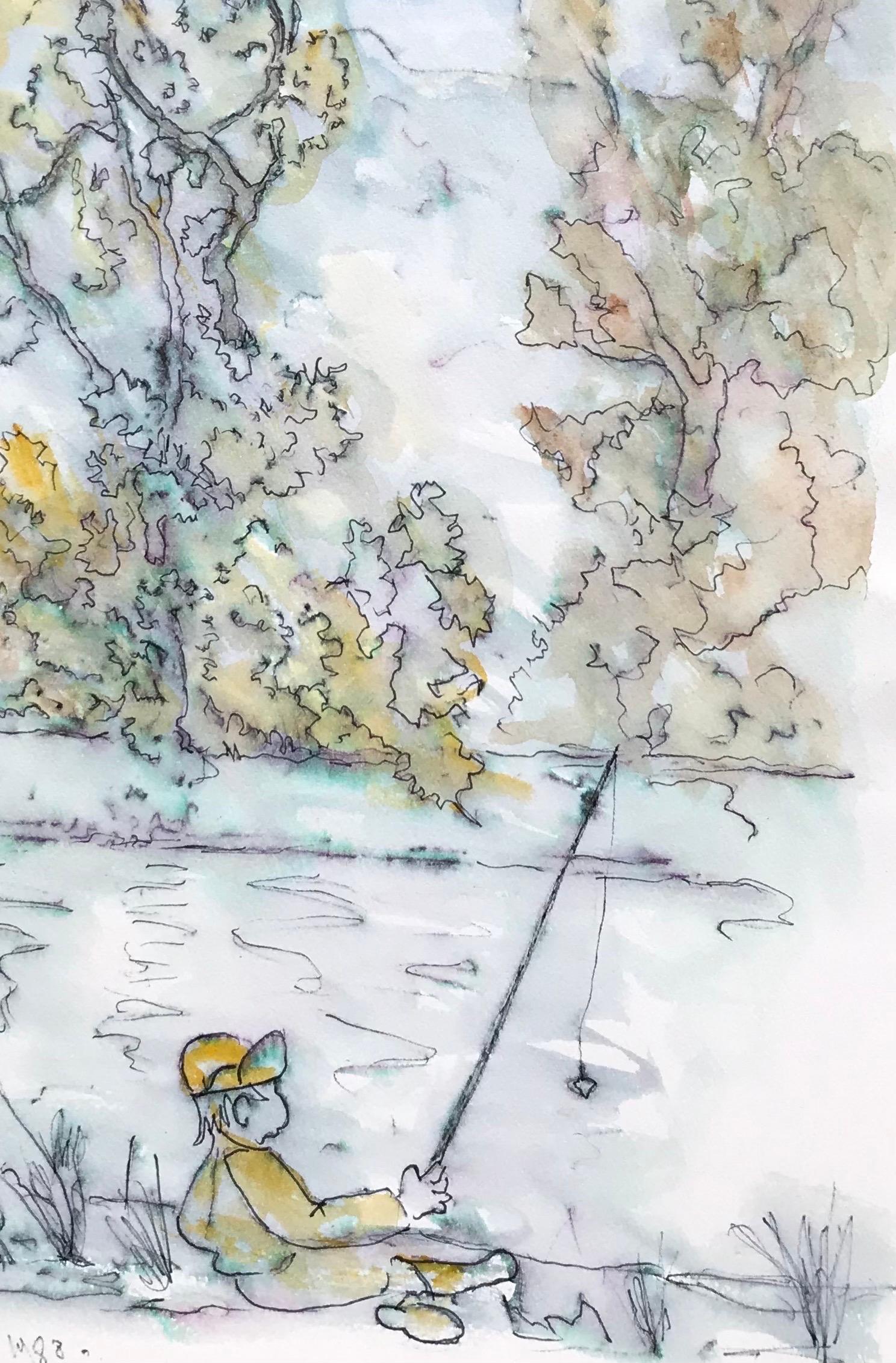 fishing pole painting