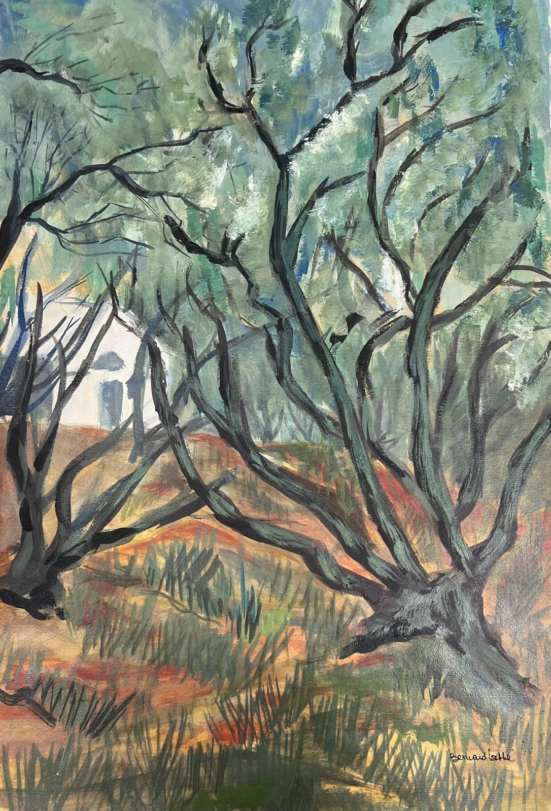 1950's Modernist French Painting Olive Tree Oil Landscape 4