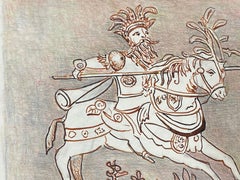 1950's Modernist Painting  - Greek Figure With Horse