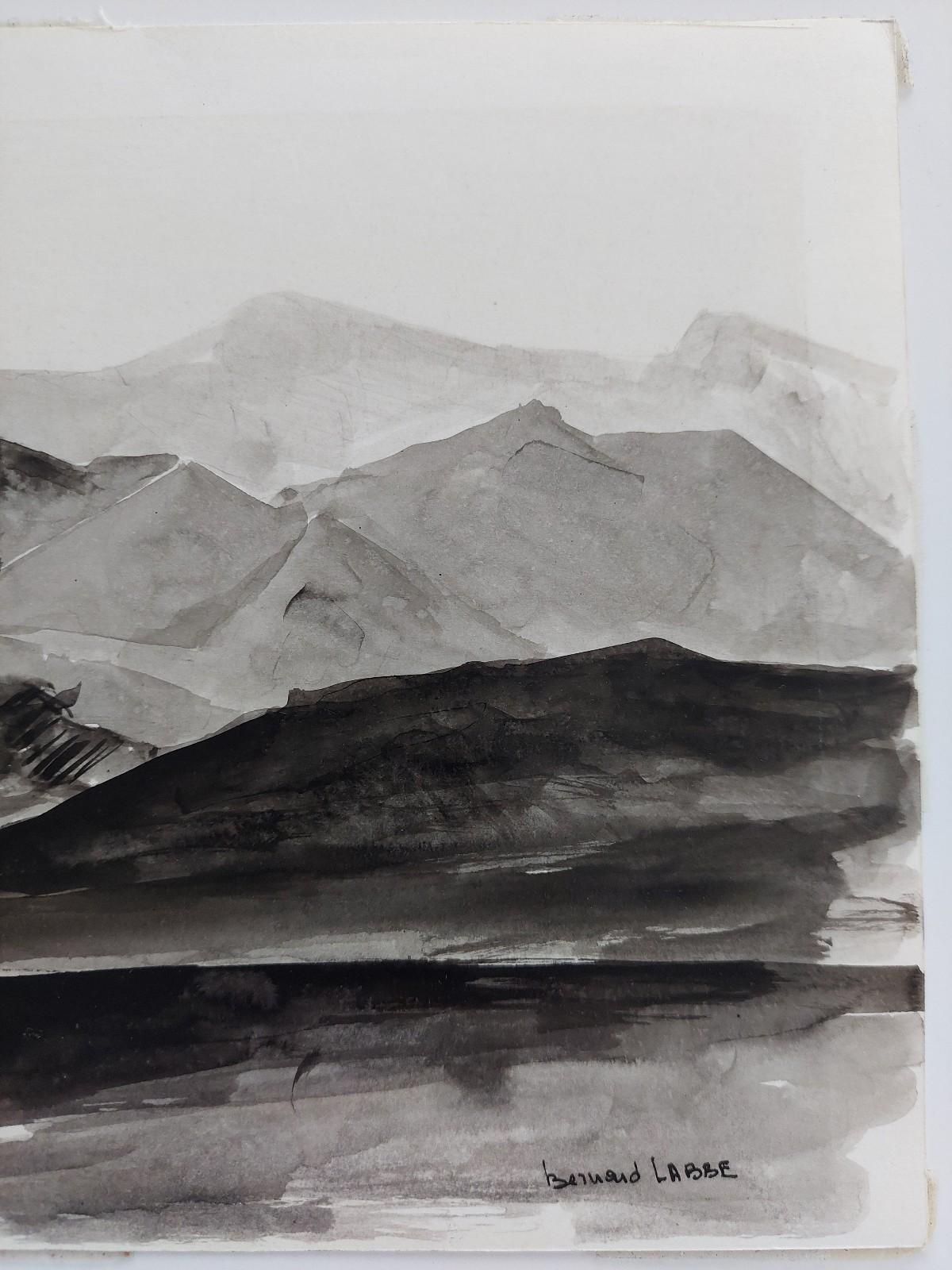 20th Century French Modernist Cubist Painting, En Grisaille French Landscape For Sale 4