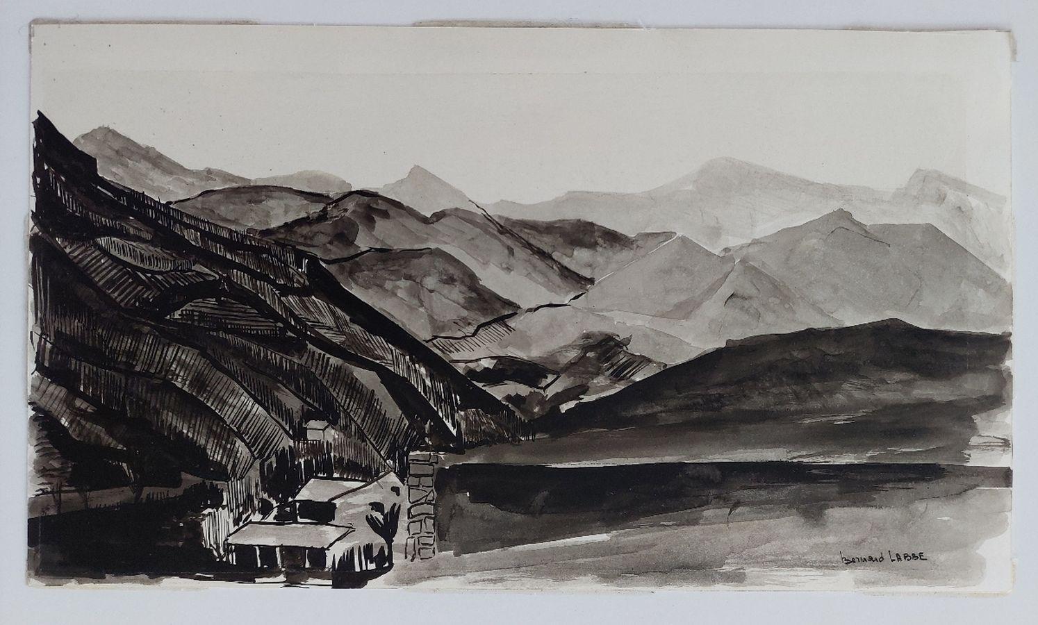 20th Century French Modernist Cubist Painting, En Grisaille French Landscape For Sale 6