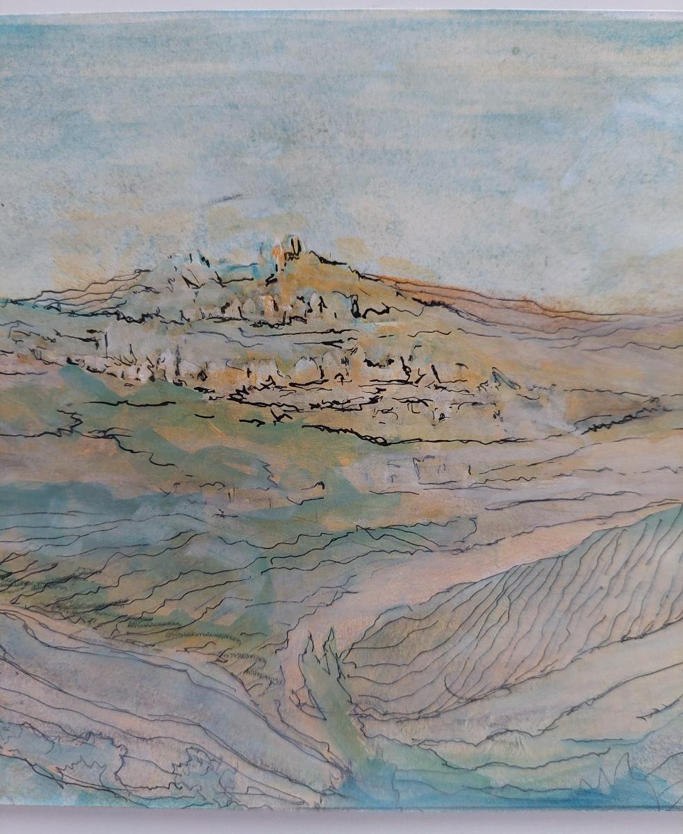 Peinture cubiste moderniste française du 20e siècle, vue panoramique française en vente 1