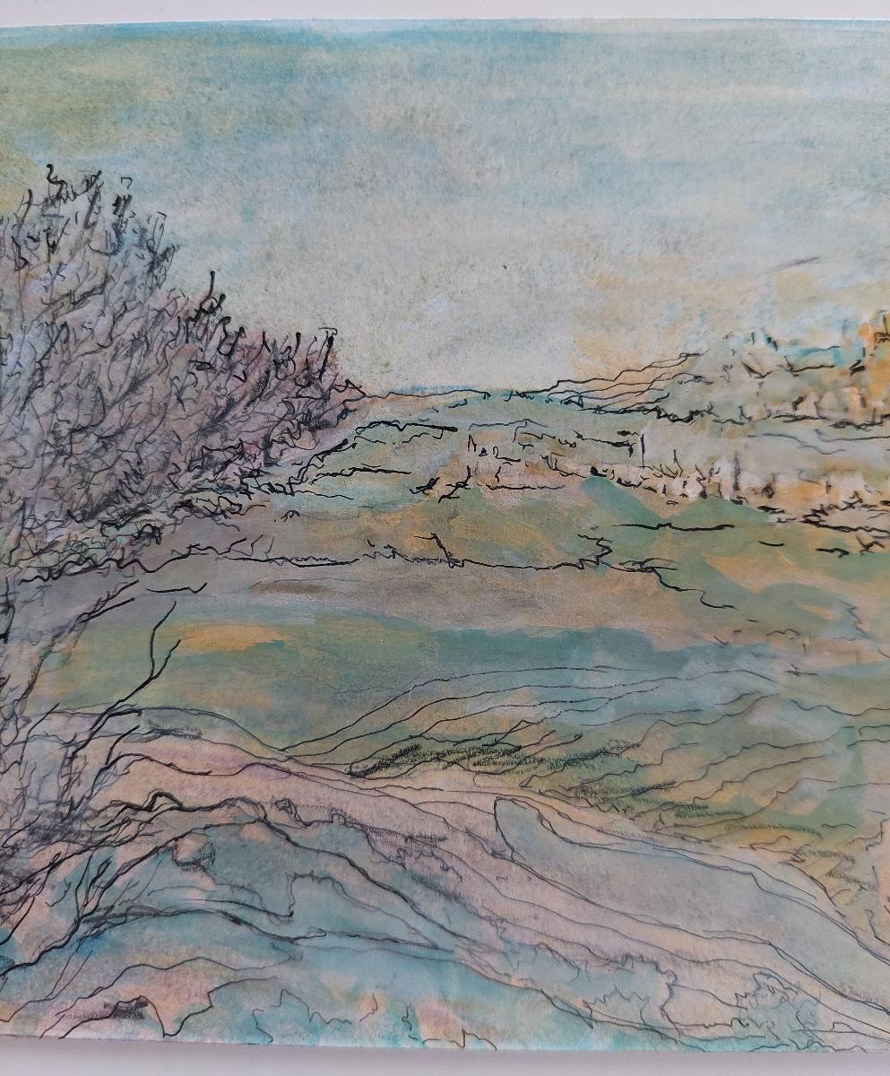Peinture cubiste moderniste française du 20e siècle, vue panoramique française en vente 2