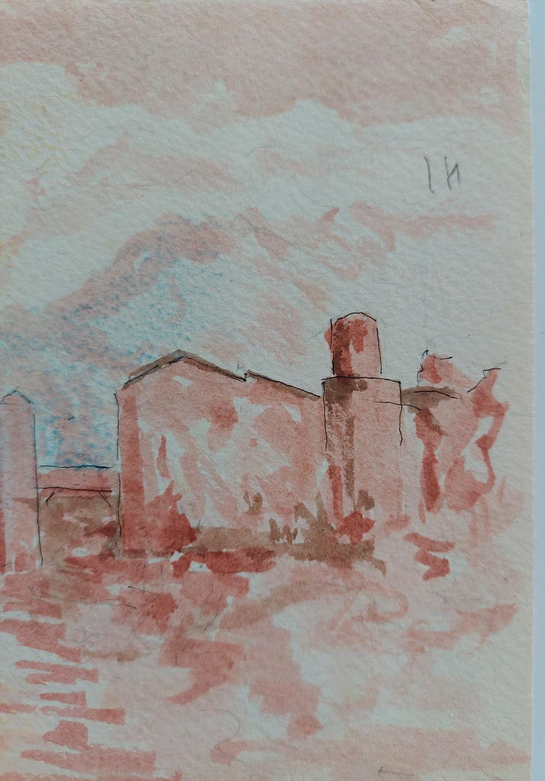 Paisaje francés en acuarela y tinta de una ciudad y un puente sobre un río
de Bernard Labbe (francés de mediados del siglo XX)
original acuarela y tinta sobre papel
Tamaño: 6,4 x 9,4 pulgadas
sin firmar , sellado verso
Estado: Muy bueno y listo para