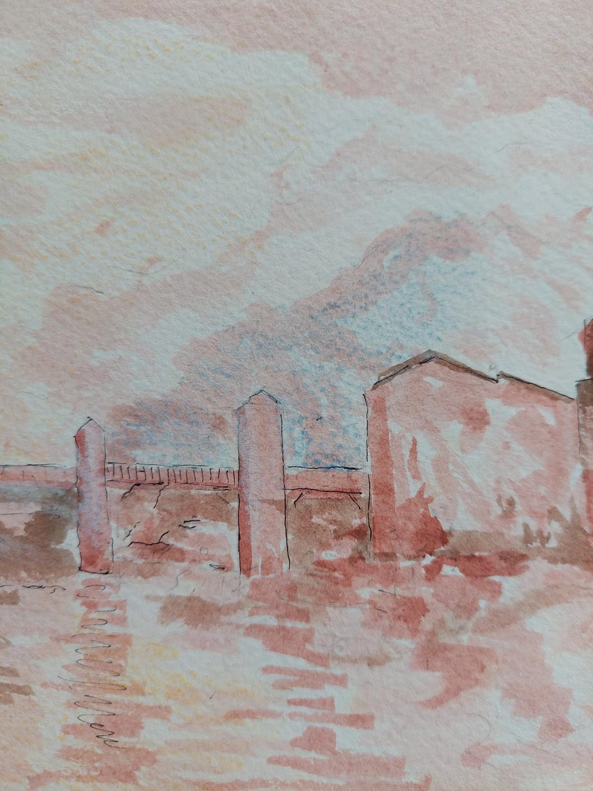 Pintura cubista modernista francesa del siglo XX, Ciudad fluvial francesa en venta 1