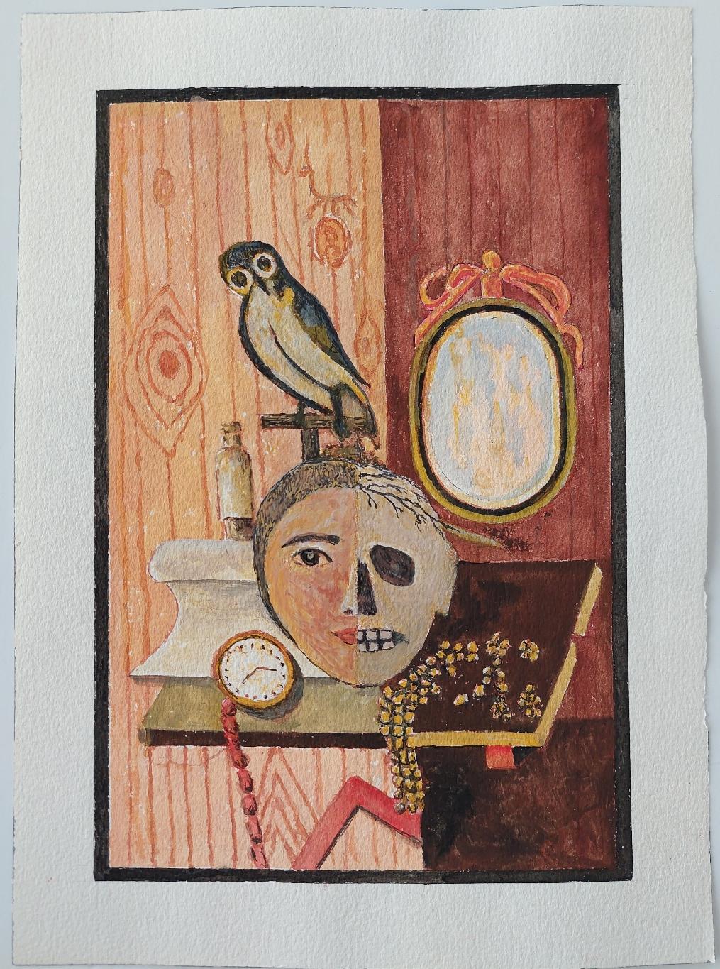 20. Jahrhundert Französisch Modernist kubistische Malerei Labbe, Stillleben – Painting von Bernard Labbe