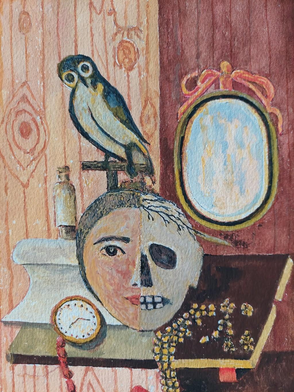Stilleben
von Bernard Labbe (Französisch Mitte des 20. Jahrhunderts)
Original-Aquarell, Tusche und Gouache auf Papier
Größe: Bild 7,75 x 11,75 Zoll
Größe: Blatt 10 x 14 Zoll
unsigniert, verso gestempelt
Zustand: sehr gut, rechte Seite des Blattes
