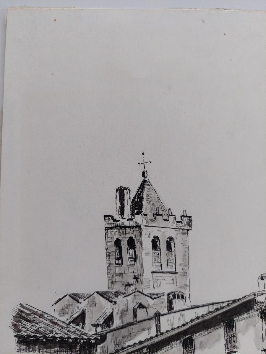 20. Jahrhundert Französisch modernistische kubistische Malerei Labbe, Townes Landscape im Angebot 2