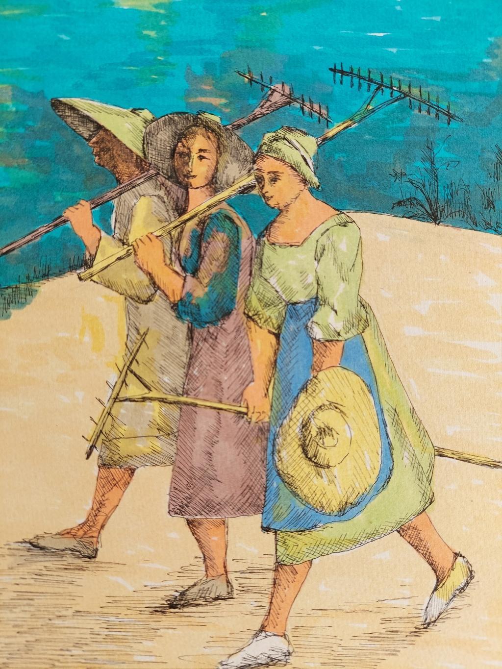 20th Century French Modernist Painting, Farmworkers For Sale 1