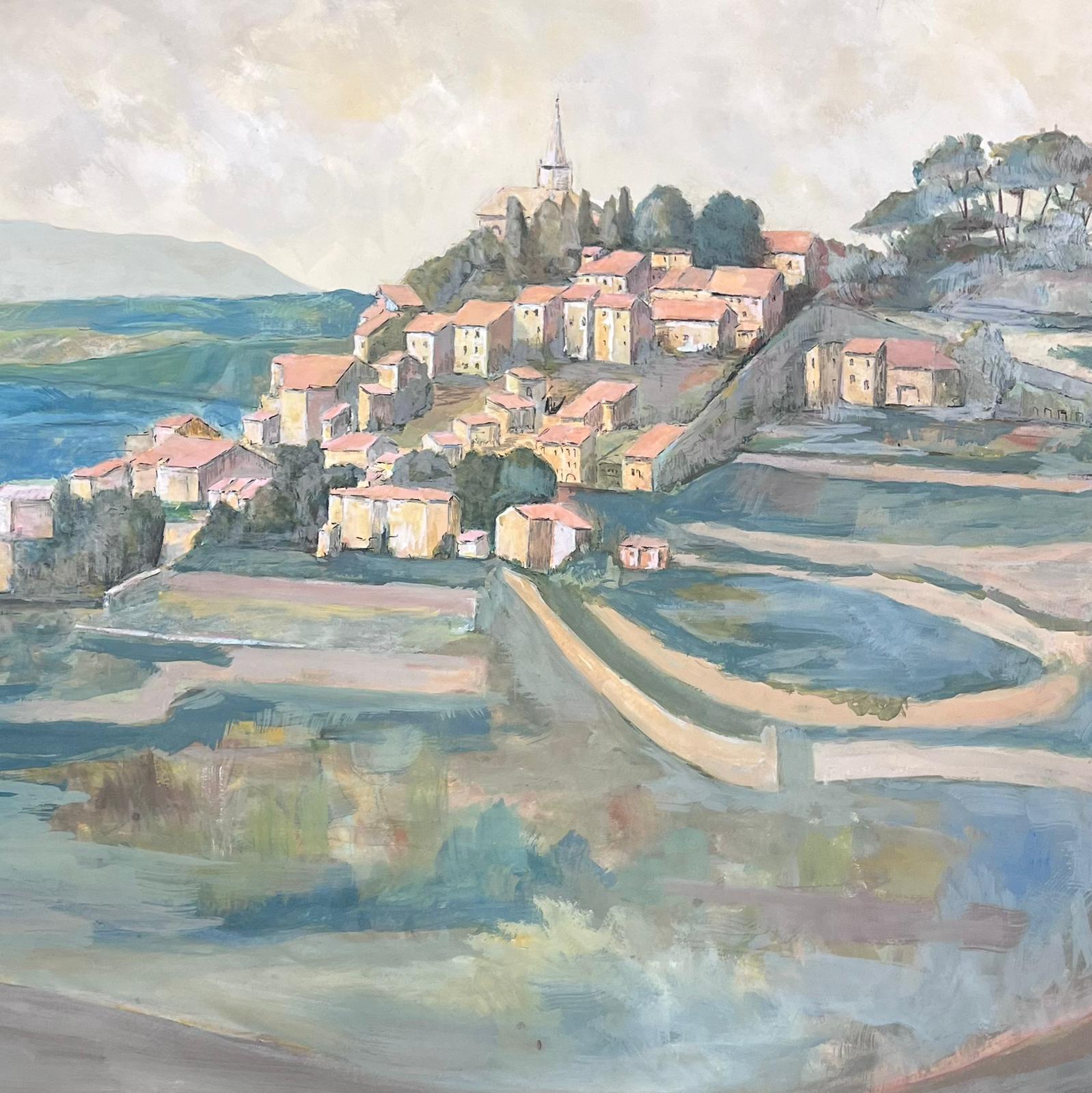 French Landscape
by Bernard Labbe (French mid 20th century) 
original gouache on artist paper
size: 20 x 25 inches
condition: very good and ready to be enjoyed

provenance: the artists atelier/ studio, France (stamped verso)