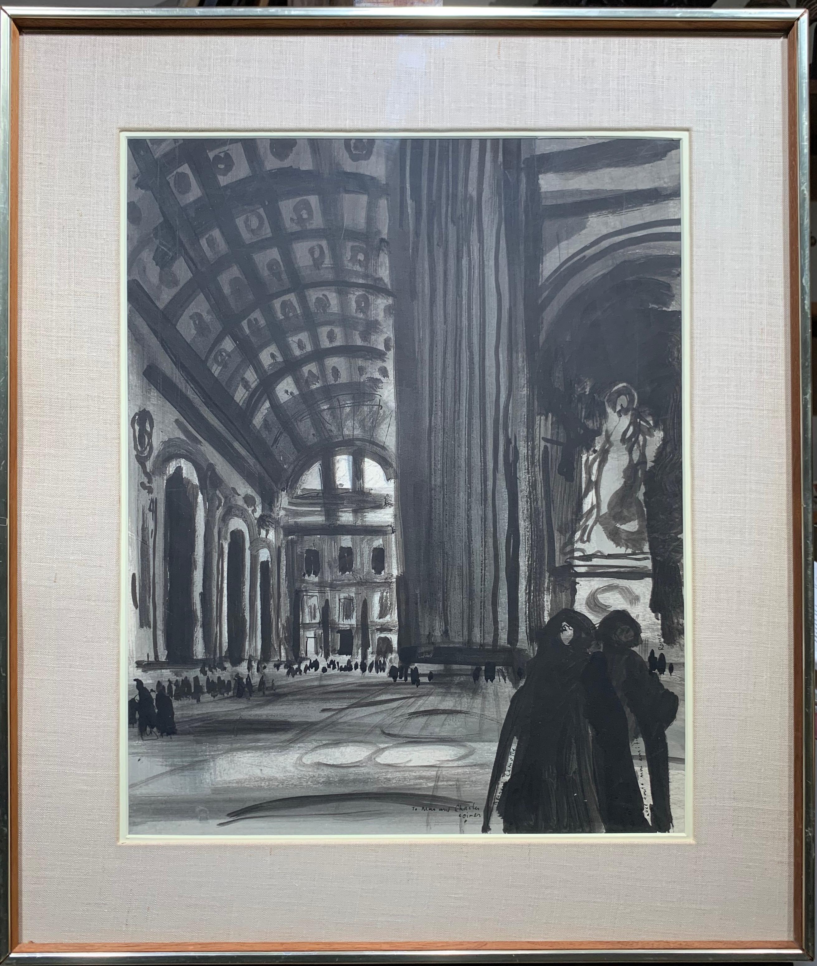 Bernard Lamotte Abstract Painting - Vatican Rome Interior