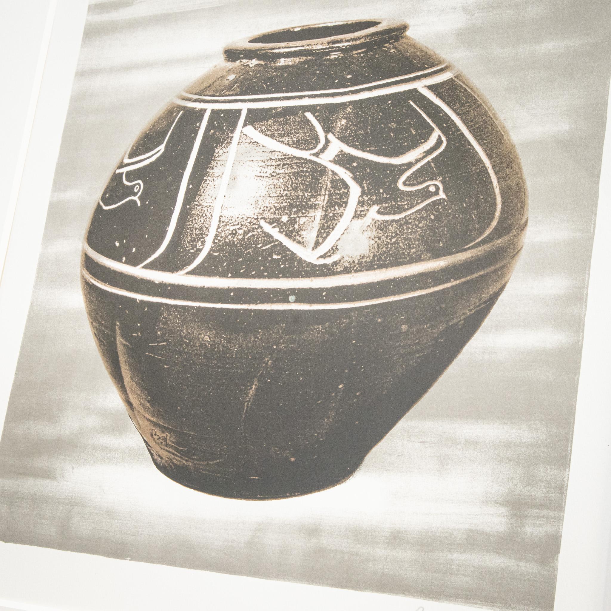 English Bernard Leach 'Black Pot' Lithograph 63/100 For Sale